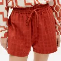 Short ORANGERED CUADRITO GERANIO