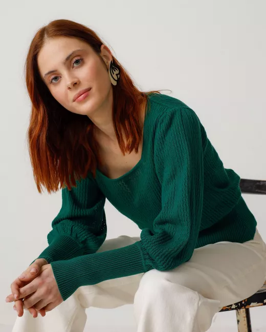 Organic cotton knit sweater DUDEA