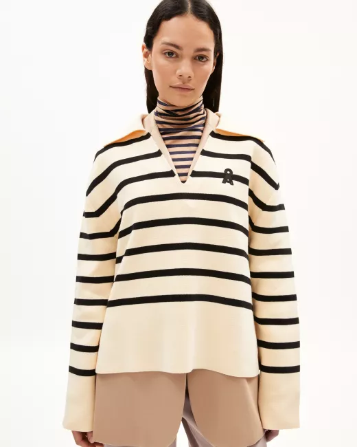 Armedangels - Loose sweater in organic cotton FREJIAAS STRIPES 