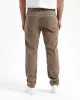 KUYICHI - Pantalon chino taupe en velours côtelé