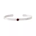 Sensitive Garnet Silver Plated Bracelet