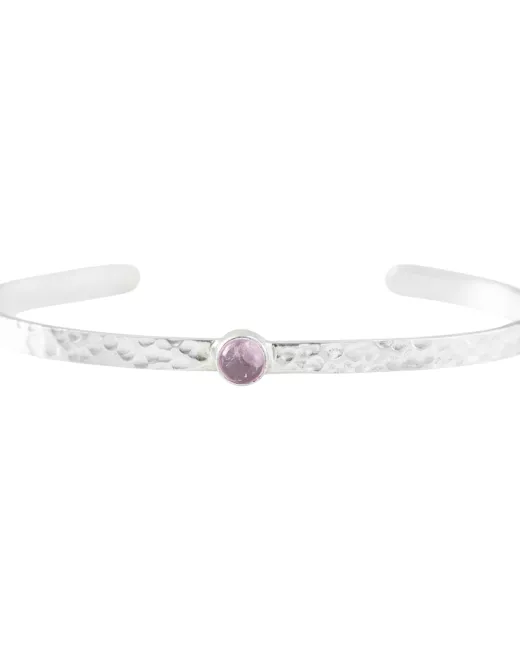 Sensitive Garnet Silver Plated Bracelet