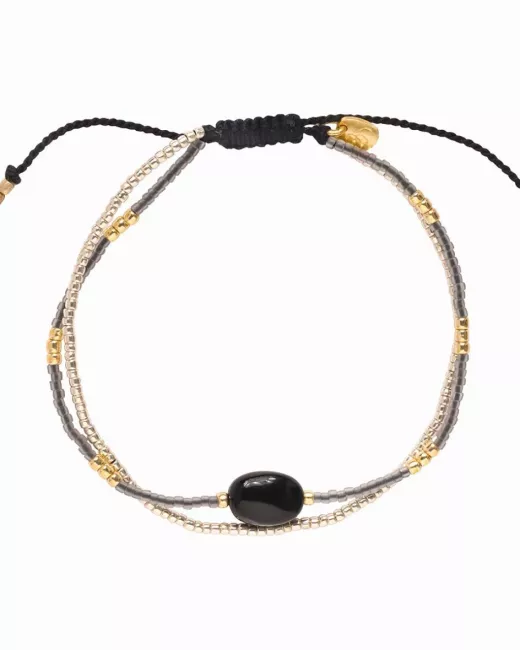 A Beautiful Story - Bracelet Feeling Onyx noir Gold