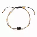 Feeling Zwarte Onyx Goudkleurige Armband