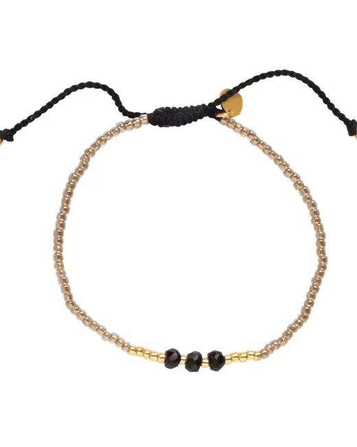 Feeling Zwarte Onyx Goudkleurige Armband