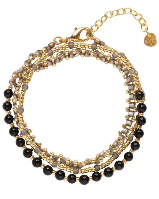 Sensation Black Onyx Gold Bracelet