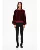 Armedangels - Sweatshirt oversize en velours bordeaux LEDIANAA