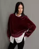 Armedangels - Sweatshirt oversize en velours bordeaux LEDIANAA