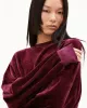 Armedangels - Sweatshirt oversize en velours bordeaux LEDIANAA