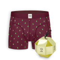 Boxer Shorts Burgundy X-mas Trees Box