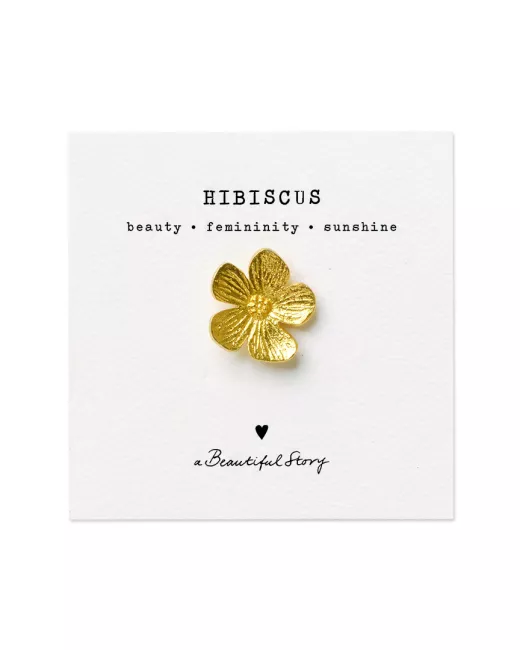 A Beautiful Story - Broche Hibiscus Plaqué Or