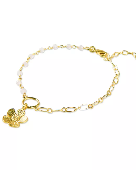 Flowing Aventurine Gold Colored Bracelet