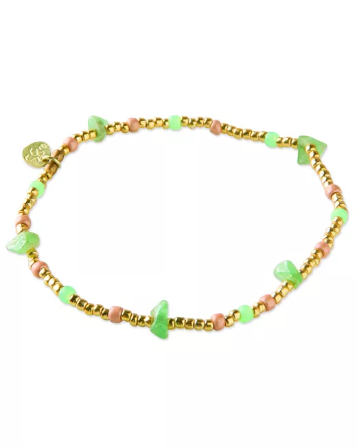 Flowing Aventurine Gold Colored Bracelet