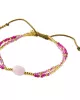 Flashy Rose Quartz Gold Colored Bracelet