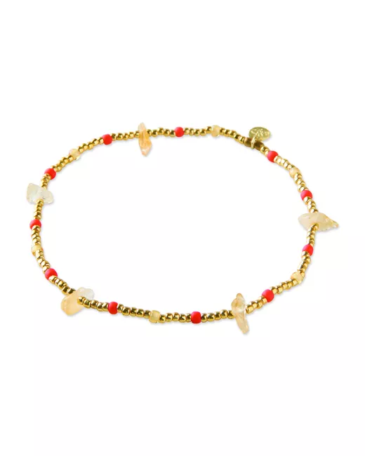 Thoughtful Aventurine Gold Anklet