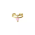 Earcuff Gemstone Quartz Rose Or