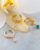 Gemstone Relief Earcuff Aventurine Gold