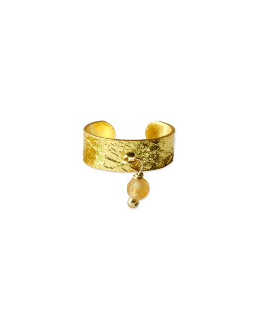 Gemstone Relief Earcuff Aventurijn Goud