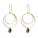 Boucles d'oreilles Enjoyable Aventurine Plaqué Or