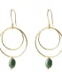 Enjoyable Aventurine Gold Plated Earrings