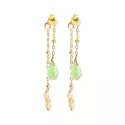 Boucles d'oreilles Felicity Aventurine Citrine Plaqué Or