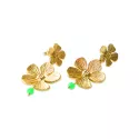 Expressive Aventurine Gold Plated Earrings