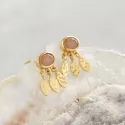 Belief Peach Moonstone Gold Plated Earrings