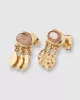 Expressive Rose Quartz Gold Plated Earrings