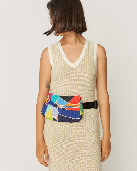 Pleated Fabric Belt Bag ADOR