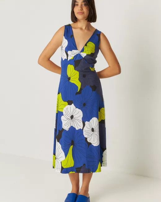 Mid-length dress in organic cotton KALA