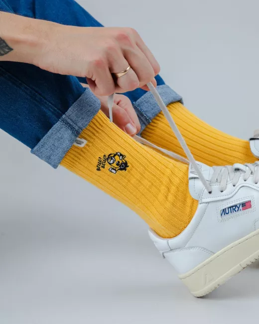 Yellow Kodak organic cotton socks