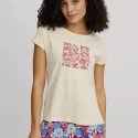 Floral-printed T-shirt in organic cotton