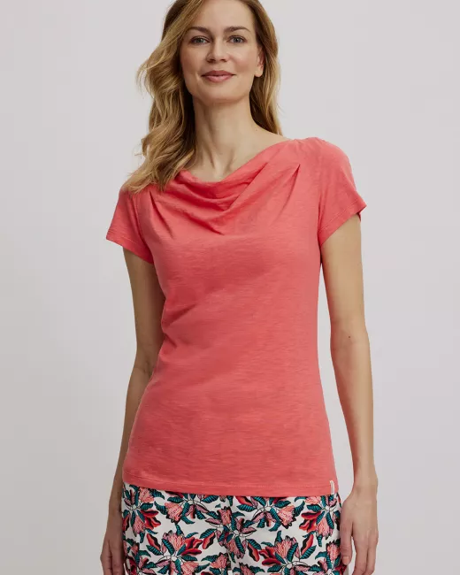 Floral-printed T-shirt in organic cotton