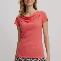 Waterfall neckline T-shirt in organic cotton