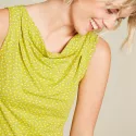 Waterfall neckline top in organic cotton