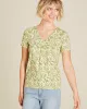 Waterfall neckline top in organic cotton