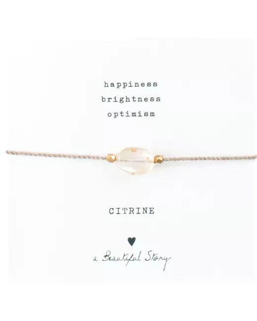 Gemstone Card Citrine Gold Bracelet